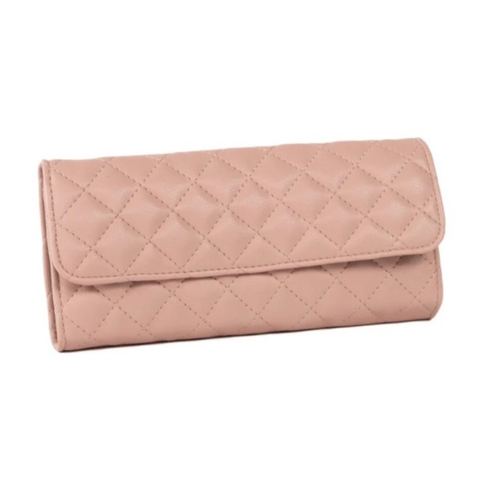 BROUK AND CO Leo Travel Jewelry Clutch Case Quilt Foldable Pink